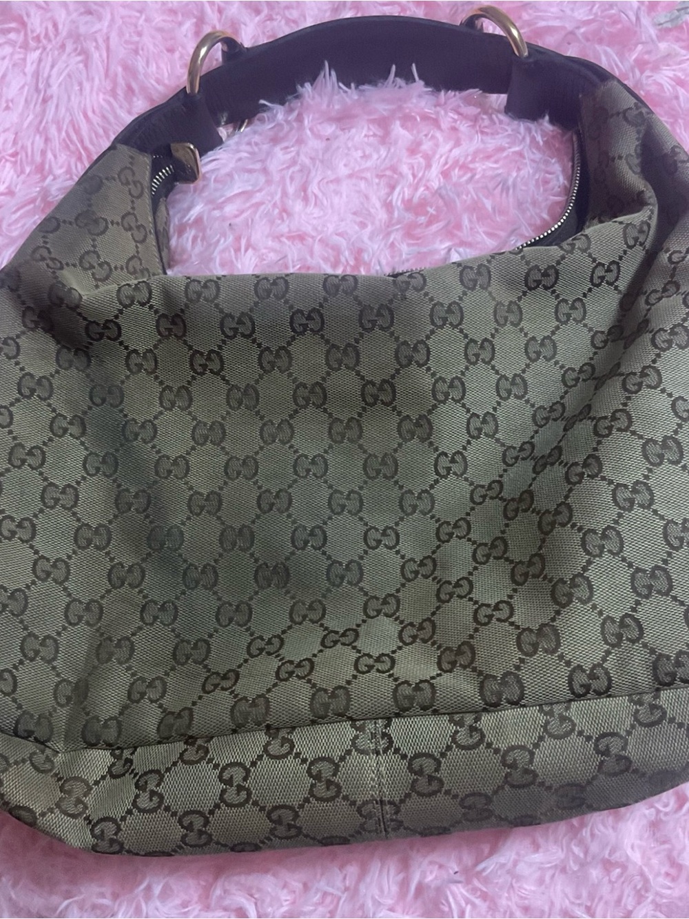 AUTHENTIC Vintage Gucci GG Canvas Hobo Bag - Classic Monogram- Made in Italy - Picture 2 of 2